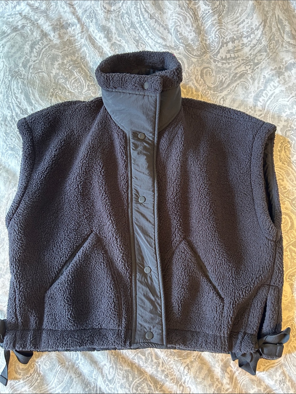 Women's Black fleece Sherpa Vest Jacket